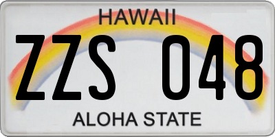 HI license plate ZZS048