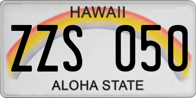 HI license plate ZZS050