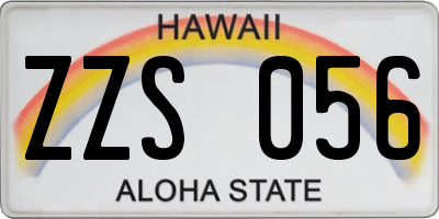 HI license plate ZZS056