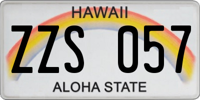 HI license plate ZZS057