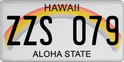 HI license plate ZZS079