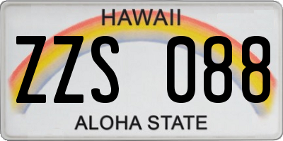 HI license plate ZZS088