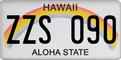 HI license plate ZZS090