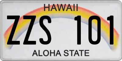 HI license plate ZZS101