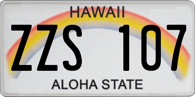HI license plate ZZS107
