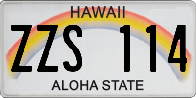 HI license plate ZZS114