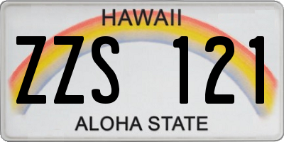 HI license plate ZZS121