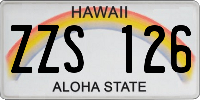 HI license plate ZZS126