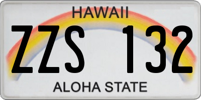 HI license plate ZZS132