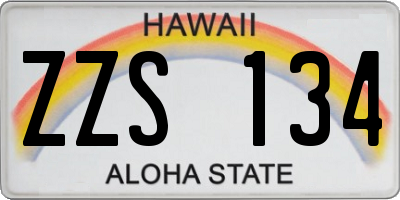 HI license plate ZZS134