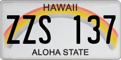 HI license plate ZZS137
