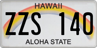 HI license plate ZZS140