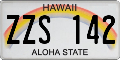 HI license plate ZZS142