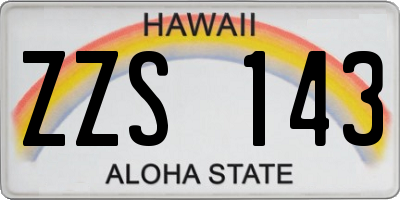 HI license plate ZZS143