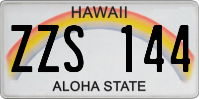 HI license plate ZZS144