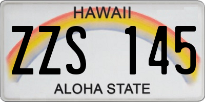 HI license plate ZZS145