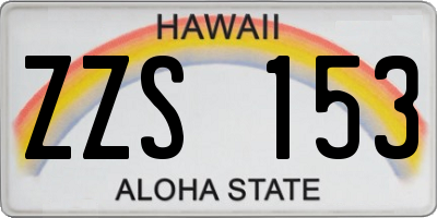 HI license plate ZZS153