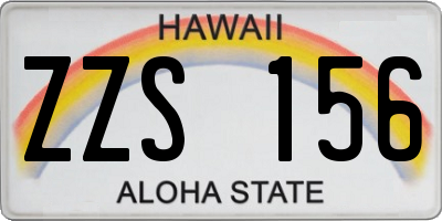 HI license plate ZZS156