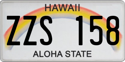 HI license plate ZZS158
