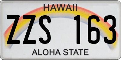 HI license plate ZZS163