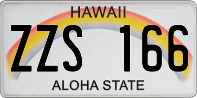 HI license plate ZZS166