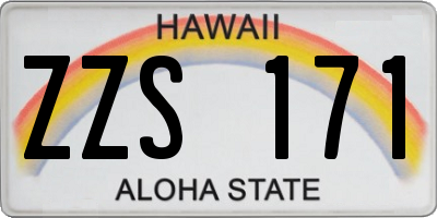 HI license plate ZZS171