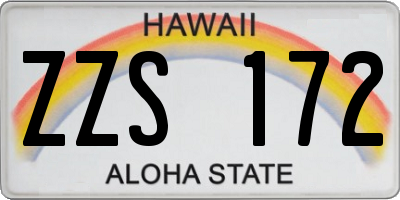 HI license plate ZZS172