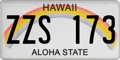 HI license plate ZZS173