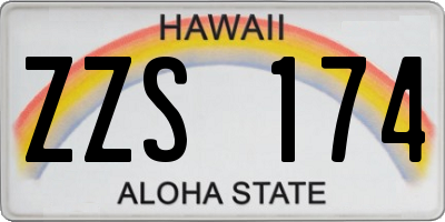 HI license plate ZZS174