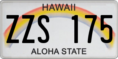 HI license plate ZZS175
