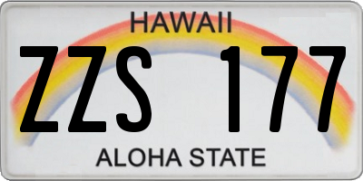 HI license plate ZZS177