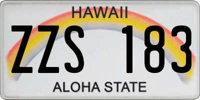 HI license plate ZZS183