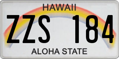 HI license plate ZZS184