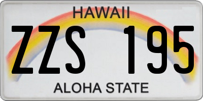 HI license plate ZZS195