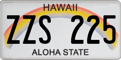 HI license plate ZZS225