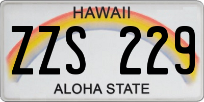 HI license plate ZZS229