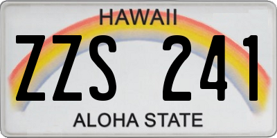 HI license plate ZZS241