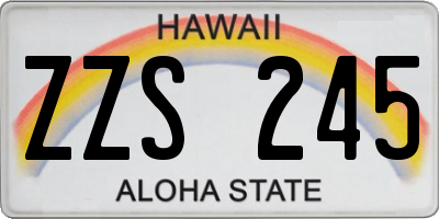 HI license plate ZZS245