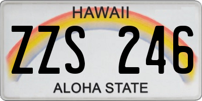 HI license plate ZZS246