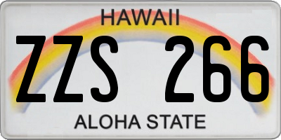 HI license plate ZZS266
