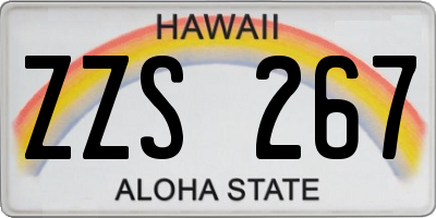 HI license plate ZZS267