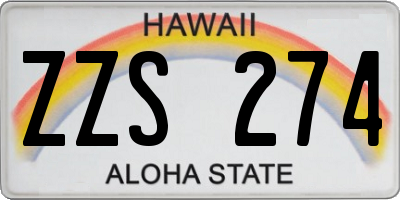 HI license plate ZZS274