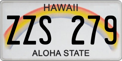 HI license plate ZZS279