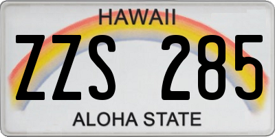 HI license plate ZZS285