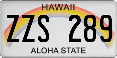 HI license plate ZZS289