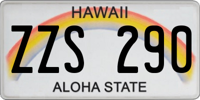 HI license plate ZZS290