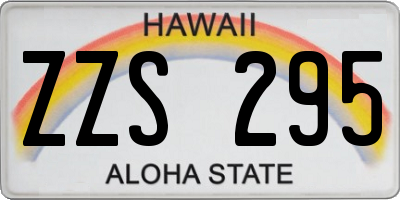 HI license plate ZZS295