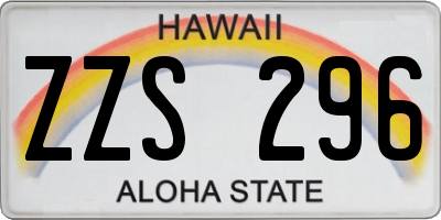 HI license plate ZZS296