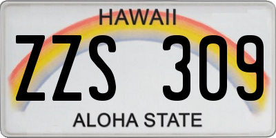HI license plate ZZS309