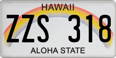 HI license plate ZZS318